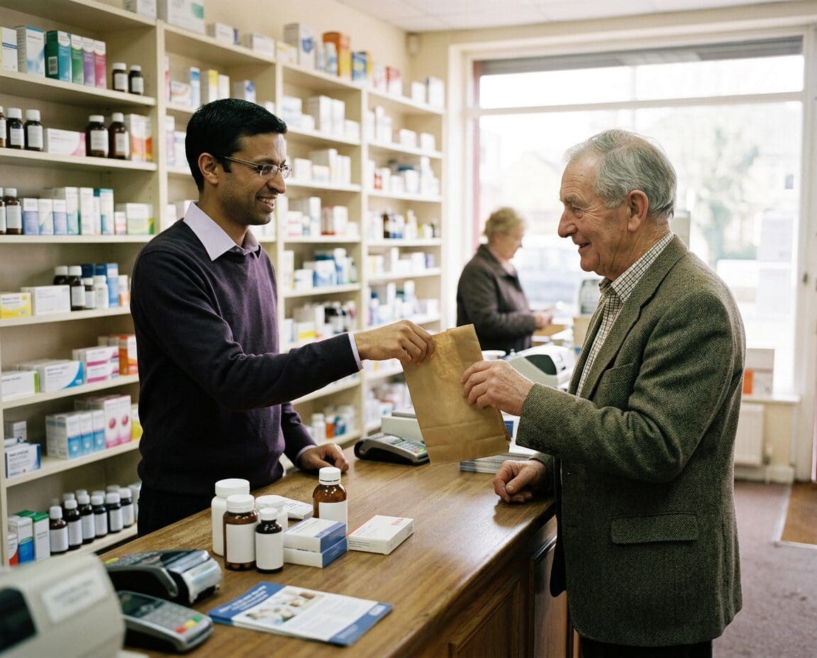 A pharmacist speaking with a patient at Bradley Stoke Pharmacy